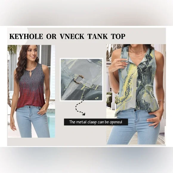 Keyhole V-Neck Tanktop - Picture 6 of 14